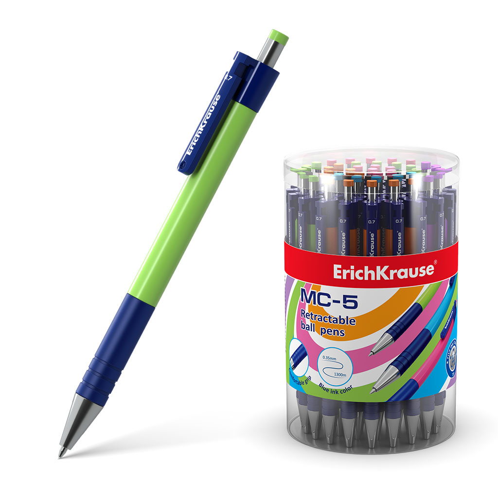 Ручка шариковая автоматическая ErichKrause® MC-5, цвет чернил синий 