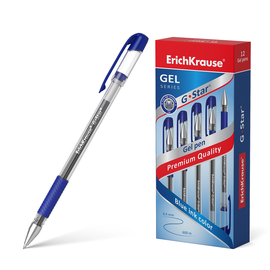 Ручка гелевая ErichKrause® G-Star® Classic, цвет чернил синий 