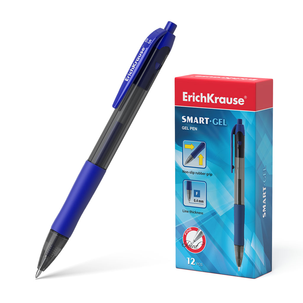 Ручка гелевая автоматическая ErichKrause® Smart-Gel, цвет чернил синий 