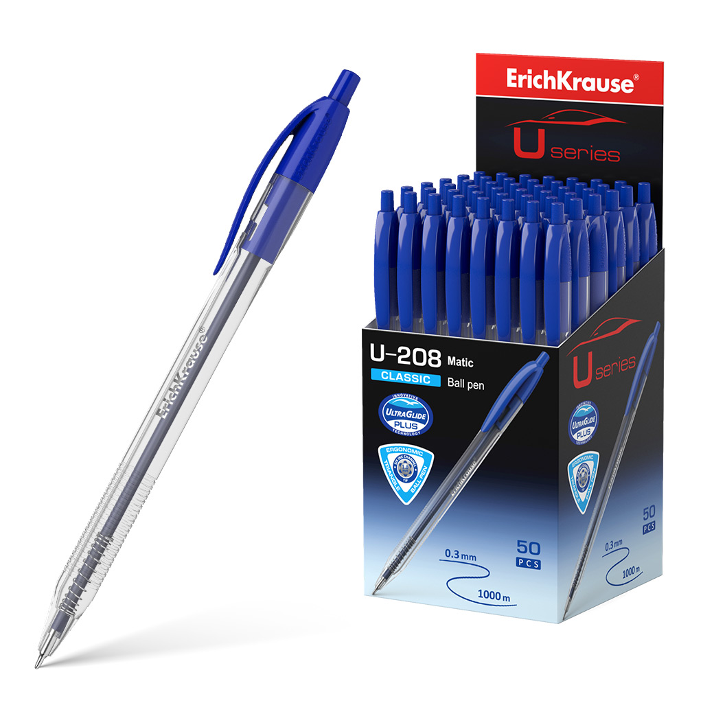 Ручка шариковая автоматическая ErichKrause® U-208 Classic Matic 1.0, Ultra Glide Technology, цвет чернил синий 