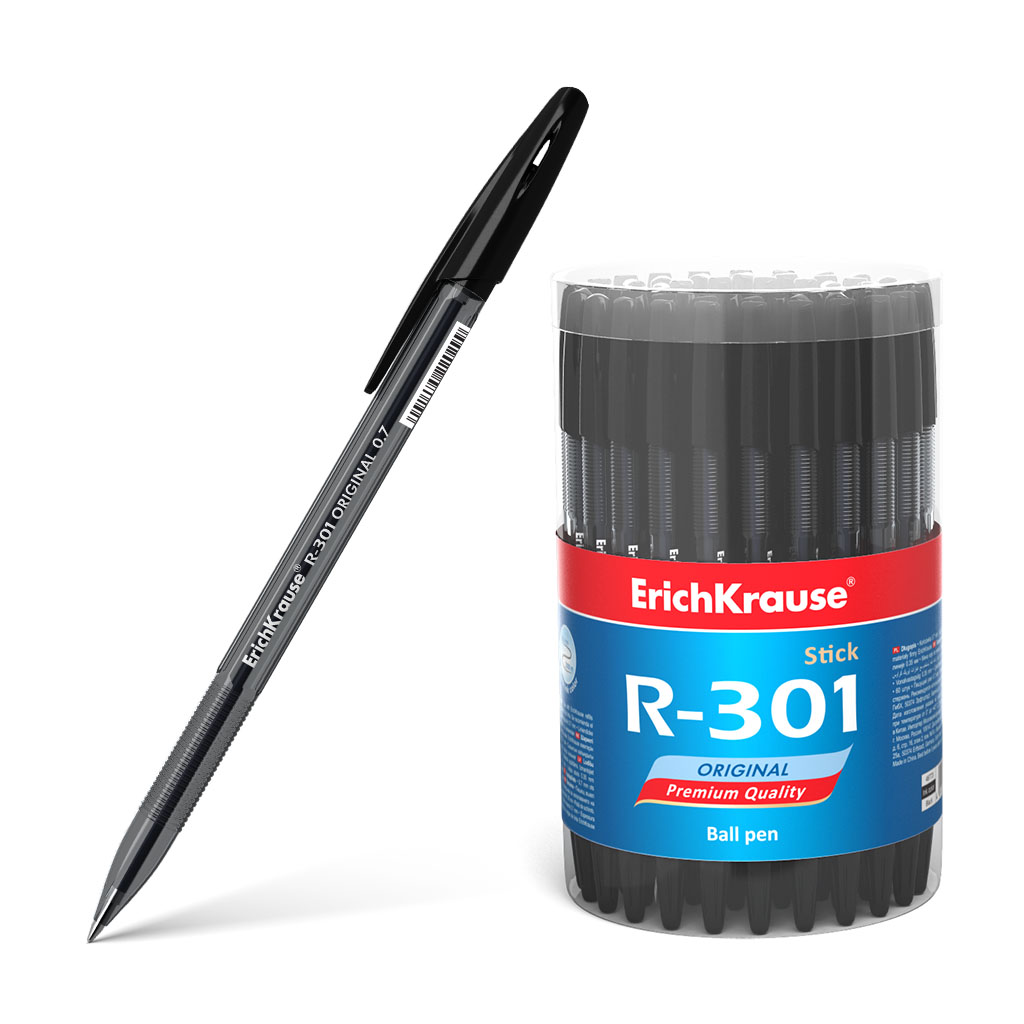 Ручка шариковая ErichKrause® R-301 Original Stick 0.7, цвет чернил черный 