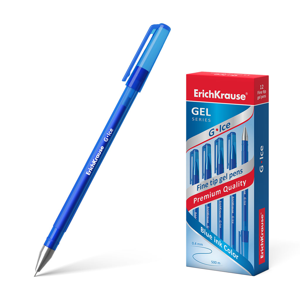Ручка гелевая ErichKrause® G-Ice, цвет чернил синий 