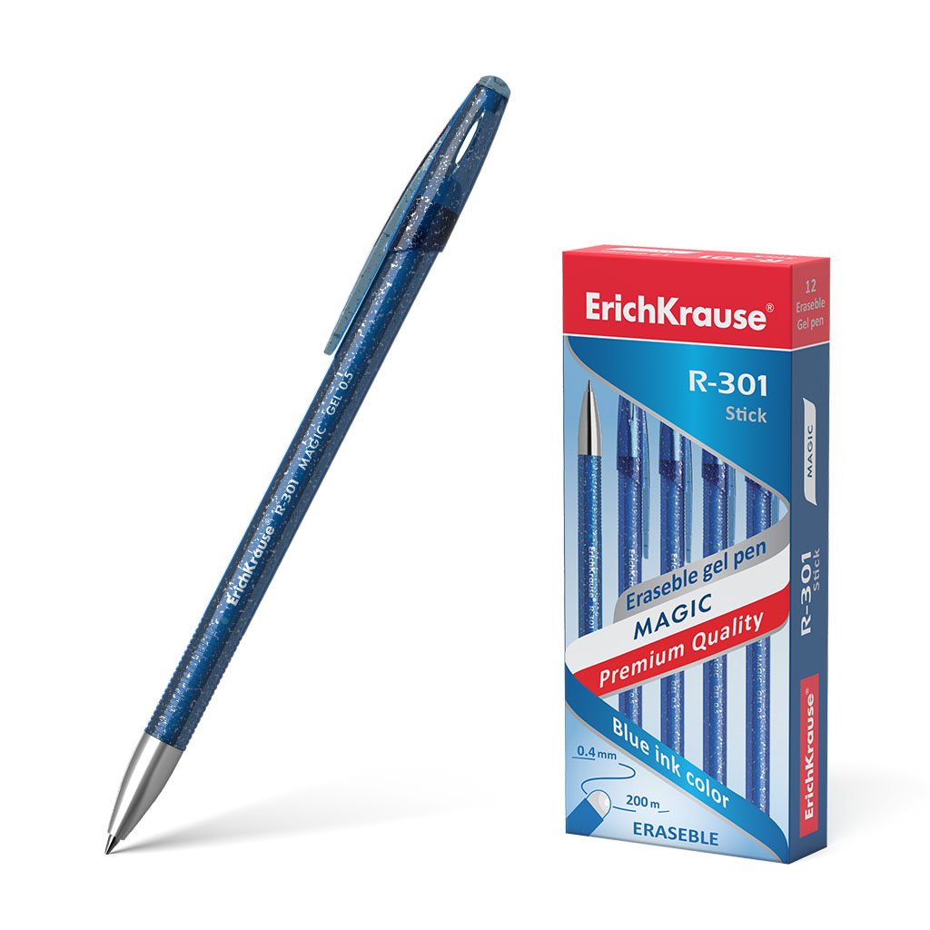 Ручка гелевая сo стираемыми чернилами ErichKrause® R-301 Magic Gel 0.5, цвет чернил синий 