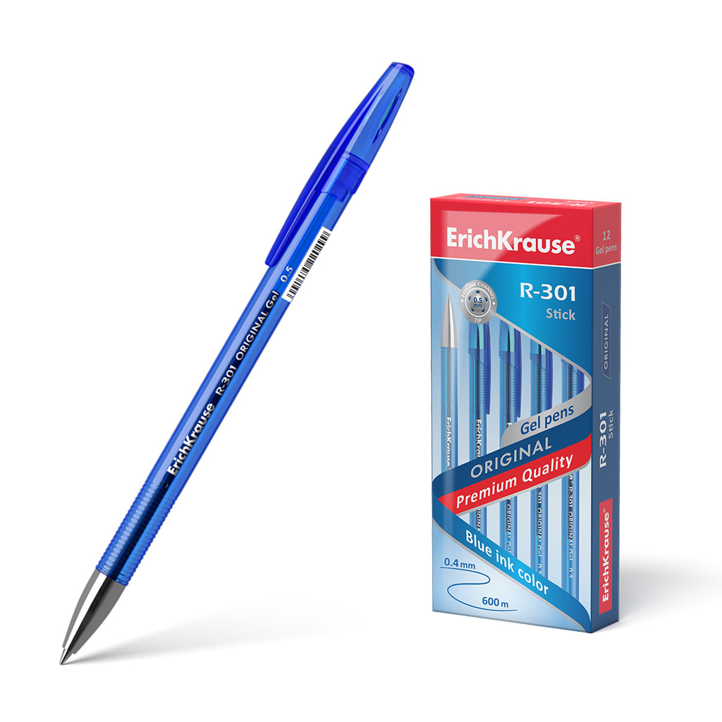 Ручка гелевая ErichKrause® R-301 Original Gel Stick 0.5, цвет чернил синий 