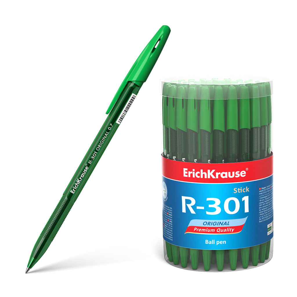 Ручка шариковая ErichKrause® R-301 Original Stick 0.7, цвет чернил зеленый 