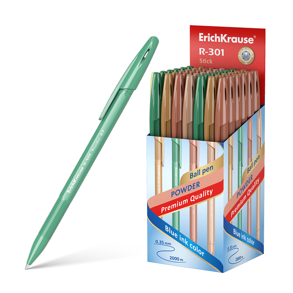 Ручка шариковая ErichKrause® R-301 Powder Stick 0.7, цвет чернил синий 