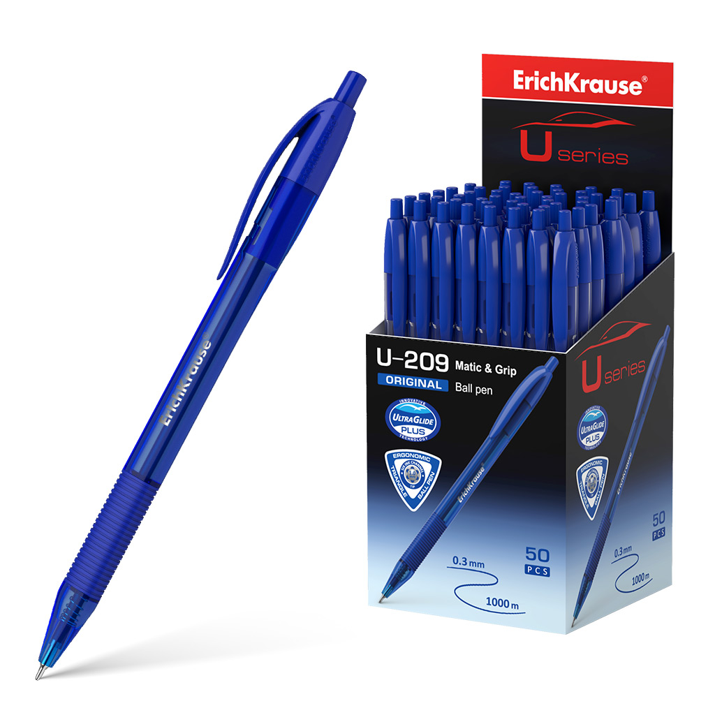 Ручка шариковая автоматическая ErichKrause® U-209 Original Matic&Grip 1.0, Ultra Glide Technology, цвет чернил синий 