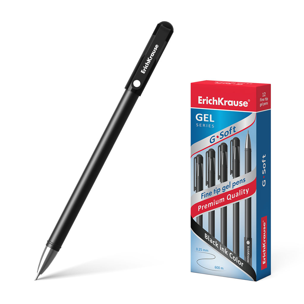 Ручка гелевая ErichKrause® G-Soft, цвет чернил черный 