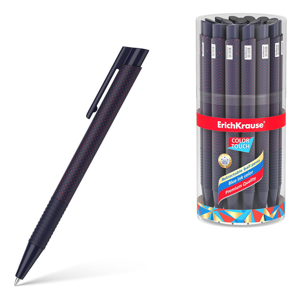 Ручка шариковая автоматическая ErichKrause® ColorTouch® Dots in Blue, цвет чернил синий 