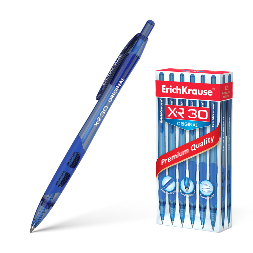 Ручка шариковая автоматическая ErichKrause® XR-30 Original, цвет чернил синий 