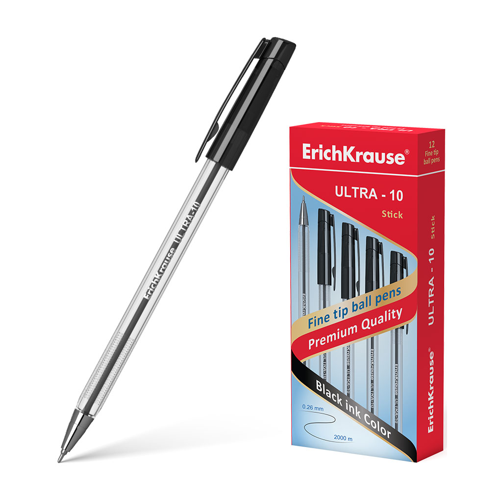 Ручка шариковая ErichKrause® ULTRA-10, цвет чернил черный 