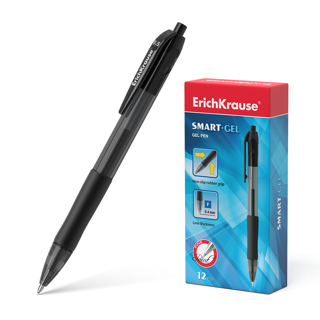 Ручка гелевая автоматическая ErichKrause® Smart-Gel, цвет чернил черный 