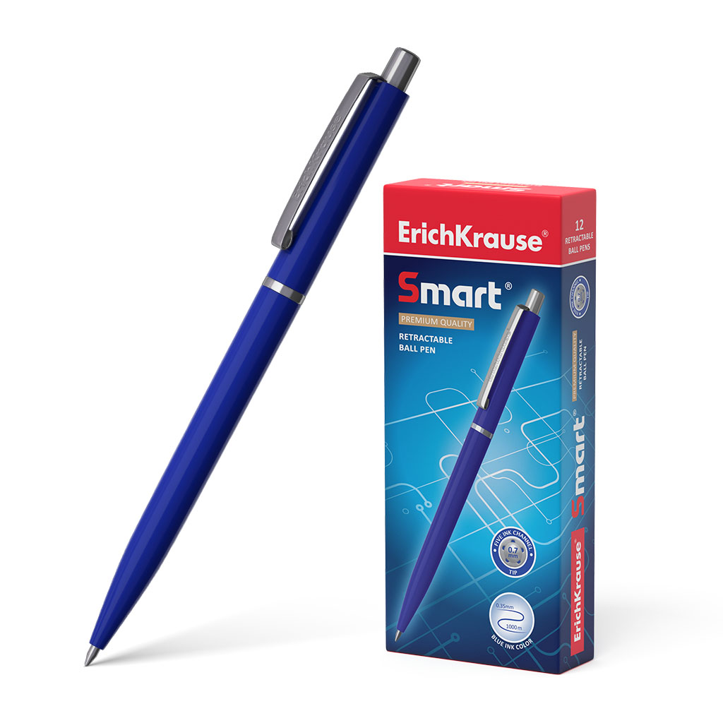 Ручка шариковая автоматическая ErichKrause® Smart, цвет чернил синий 