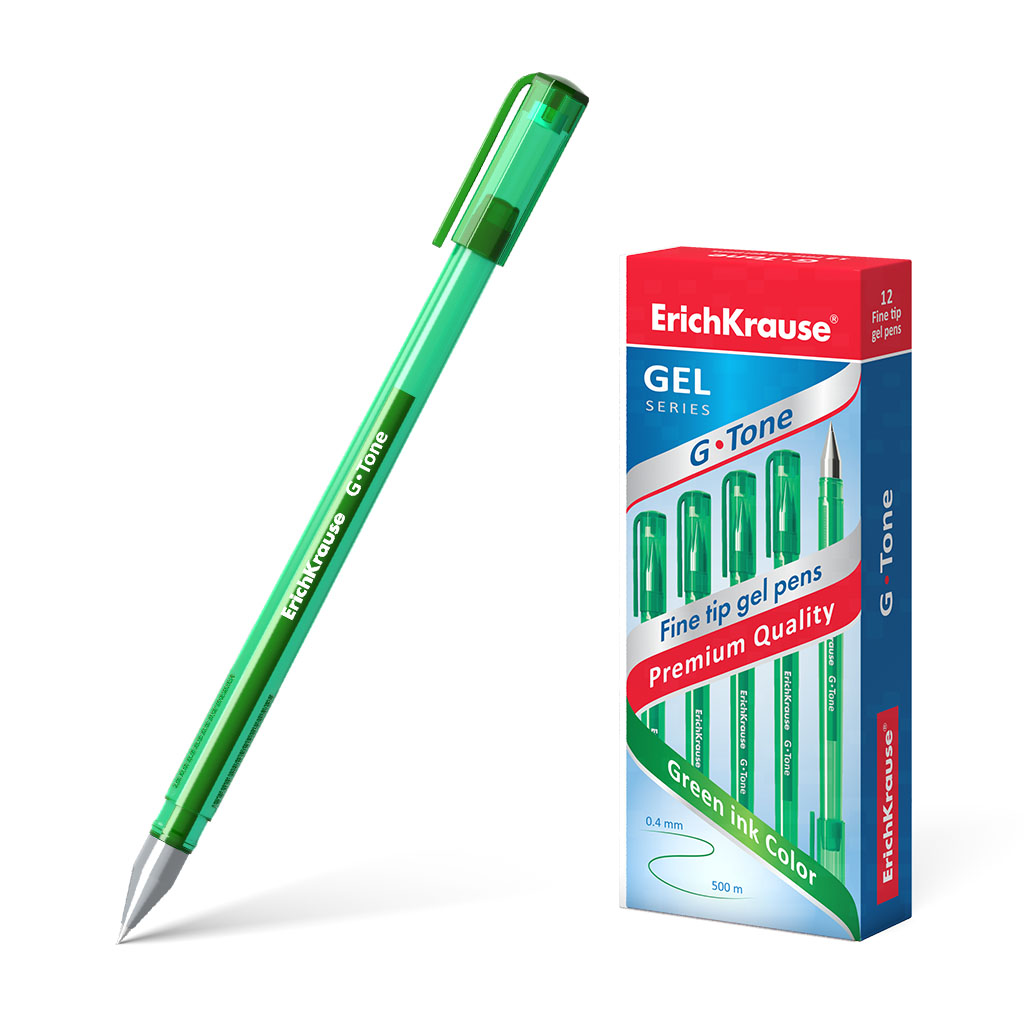 Ручка гелевая ErichKrause® G-Tone, цвет чернил зеленый 