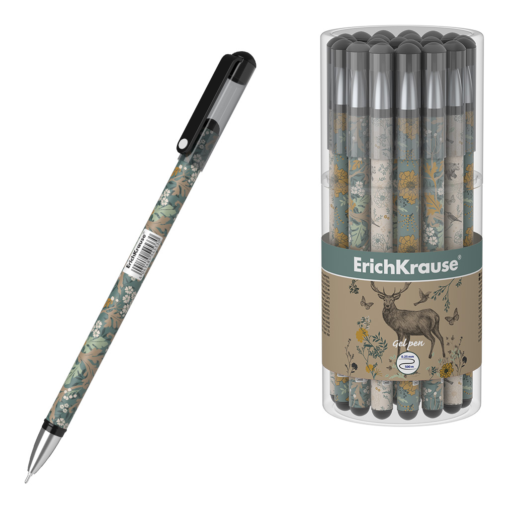 Ручка гелевая ErichKrause® Natural Life Stick, цвет чернил черный 