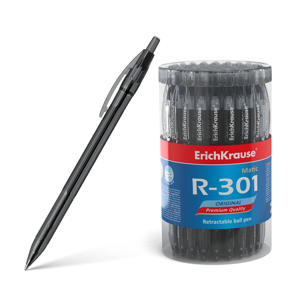 Ручка шариковая автоматическая ErichKrause® R-301 Original Matic 0.7, цвет чернил черный 