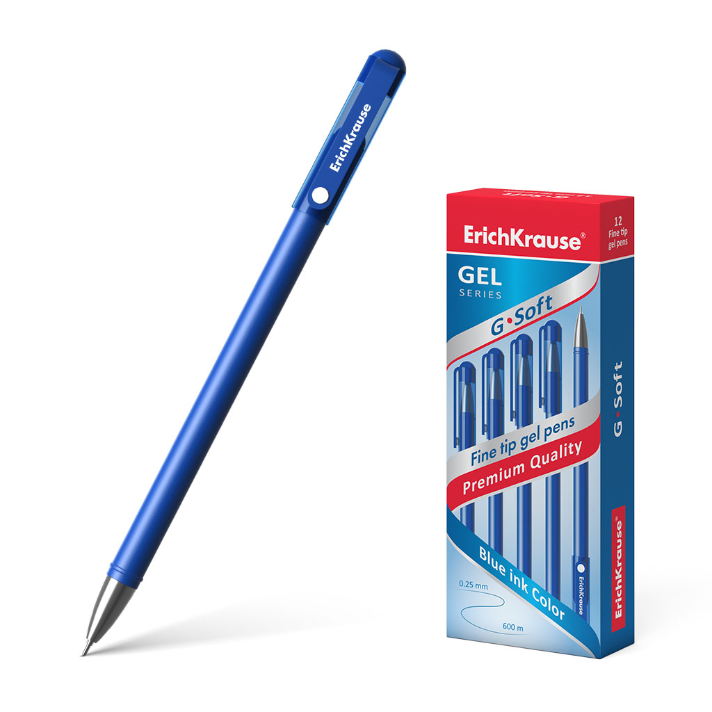 Ручка гелевая ErichKrause® G-Soft, цвет чернил синий 