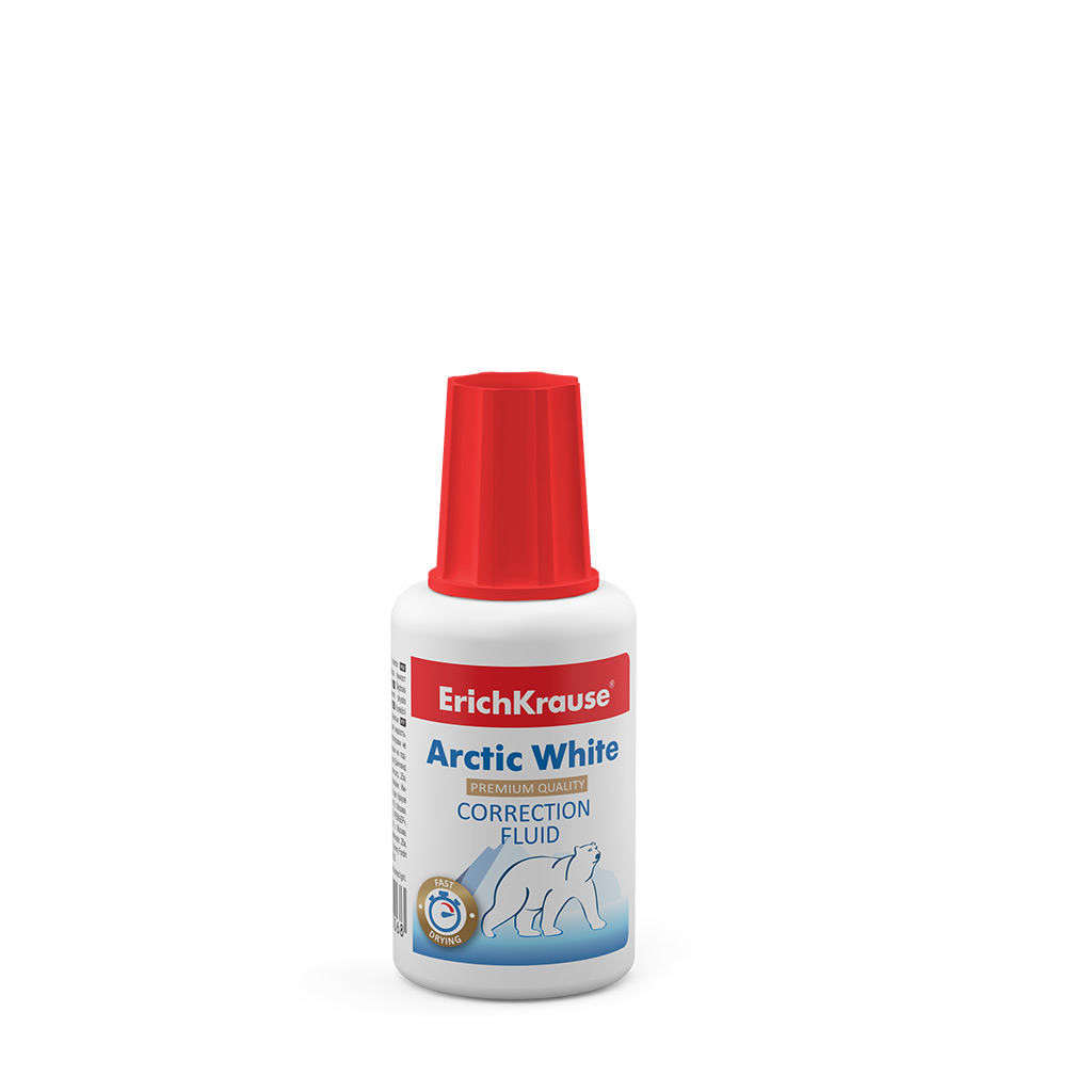 Корректирующая жидкость с кисточкой ErichKrause® Arctic white, 20г 