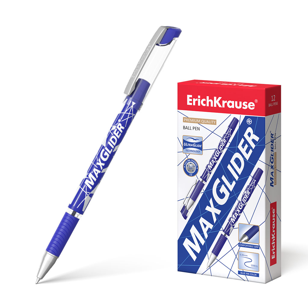 Ручка шариковая ErichKrause® MaxGlider®, Ultra Glide Technology, цвет  чернил синий 