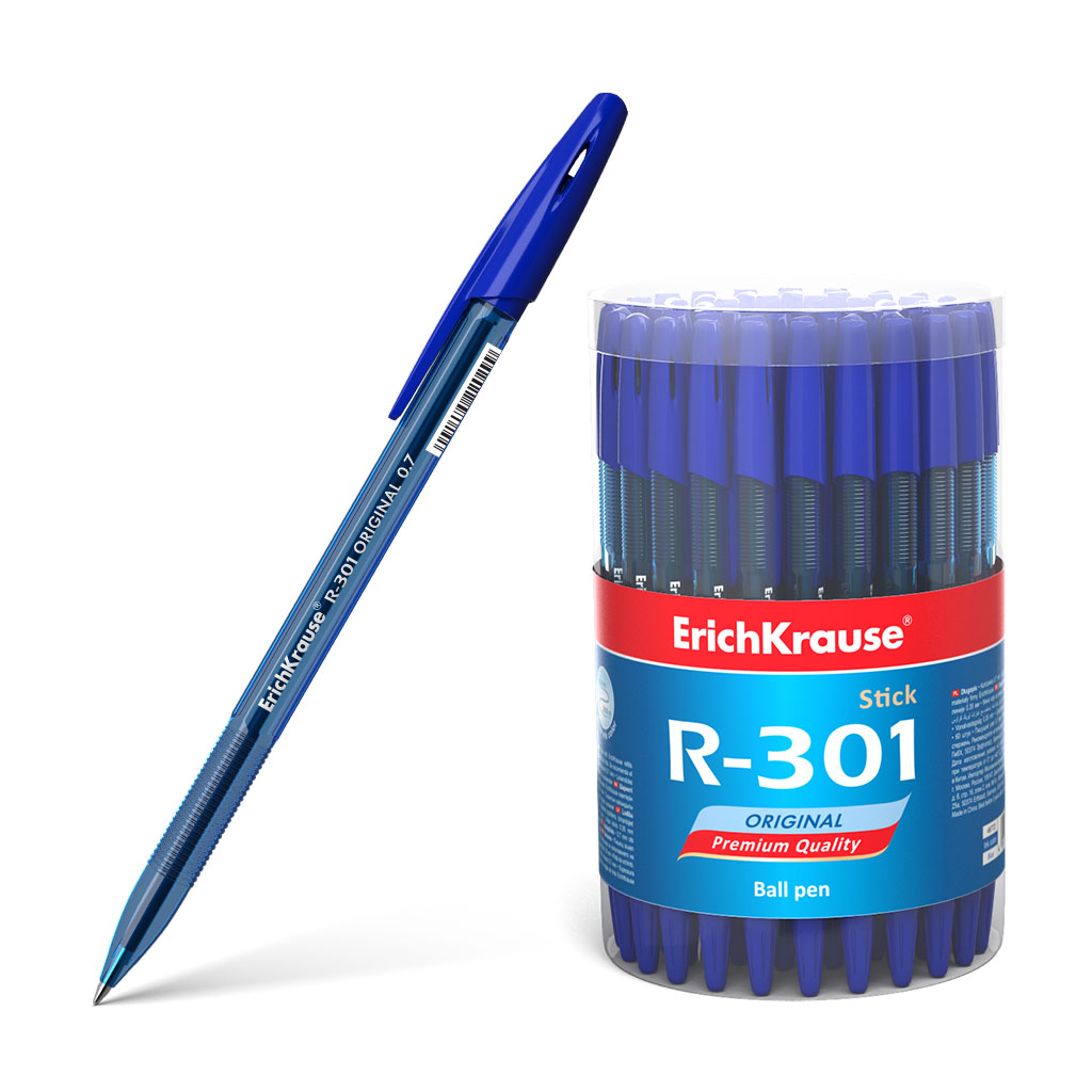 Ручка шариковая ErichKrause® R-301 Original Stick 0.7, цвет чернил синий 