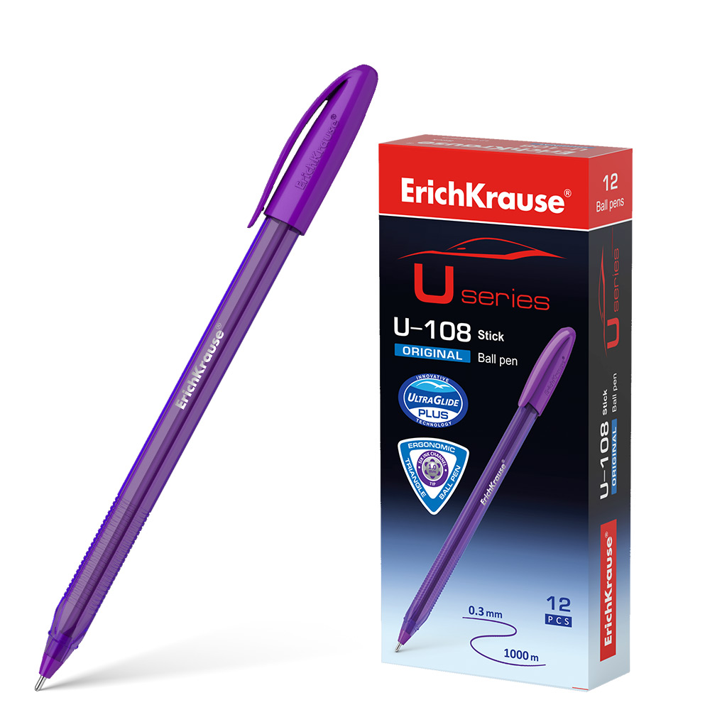 Ручка шариковая ErichKrause® U-108 Original Stick 1.0, Ultra Glide Technology, цвет чернил фиолетовый 