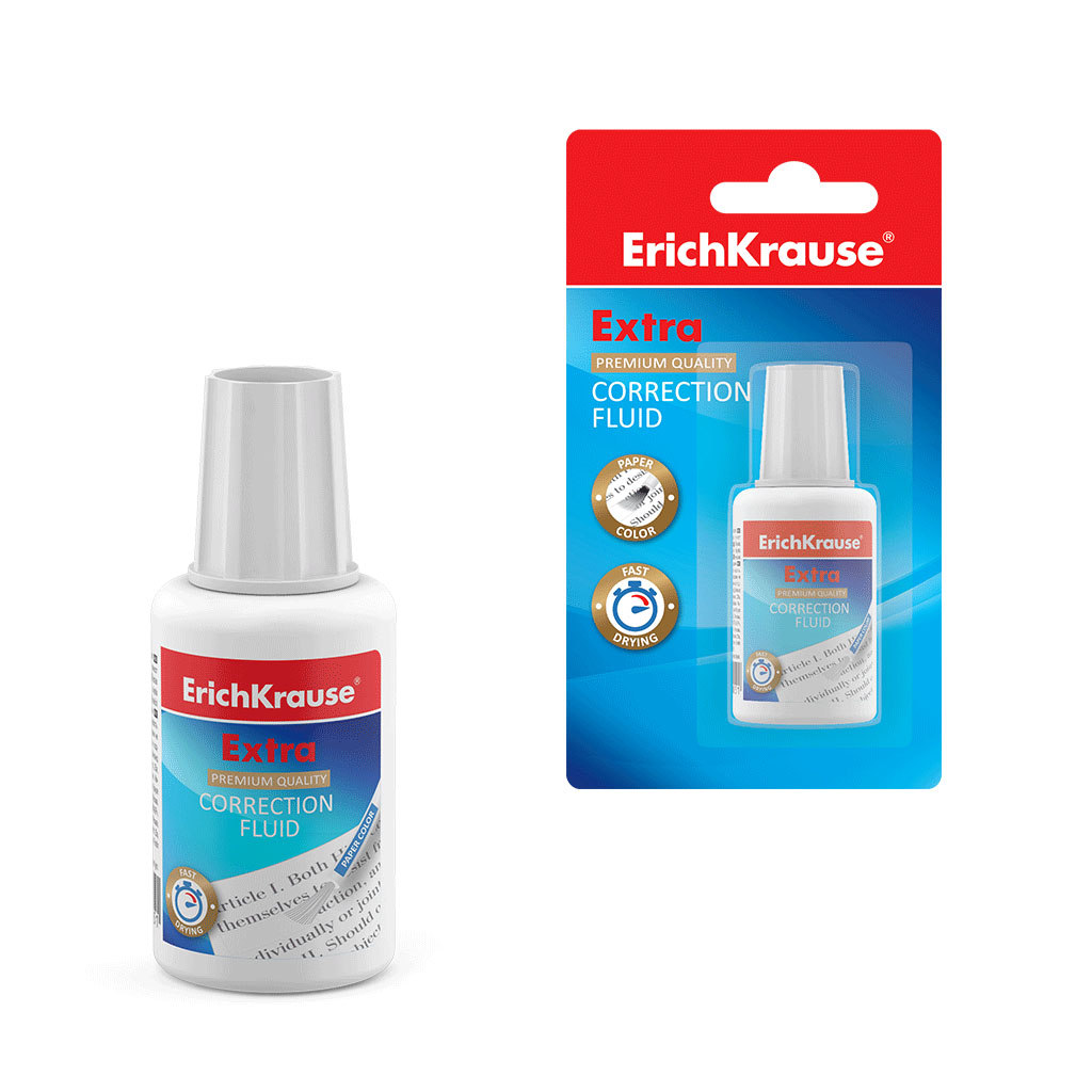 Корректирующая жидкость с кисточкой ErichKrause® Extra, 20г 