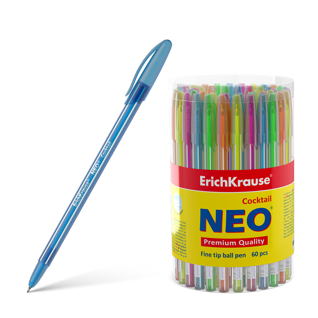 Ручка шариковая ErichKrause® Neo® Cocktail, цвет чернил синий 